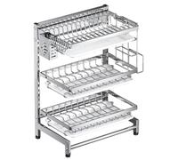 GAOJUNAN Scolapiatti Stabile Scolapiatti A 3 Ripiani In Acciaio Inossidabile 304 Per Ripiano Portaoggetti Da Cucina Moderno Organizzatore da Cucina
