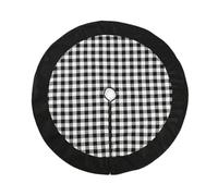 GAOJUNAN Tappeto Albero di Natale, Controlla La Gonna Albero di Natale Decorazioni for L'Albero in Stile Country Gonne for Ornamenti Natalizi Festa Forniture(Black)