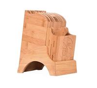 GAOJUNAN Universale Ceppo Portacoltelli Vuoto Ceppo Portacoltelli in bambù Senza Coltelli Organizer for for Forbici Senza Coltello