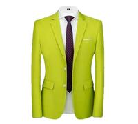 GaoLeAve Giacca da uomo slim fit con due bottoni, giacca da cerimonia nuziale, giacca formale, Erba EN8, L