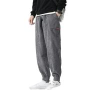 GaoLeAve Velluto a coste Pantaloni Della Tuta Degli Uomini Tinta Unita Casuale Autunno Inverno Pile Sport Joggers Harem Pantaloni, Gray9 Autunno Inverno, M