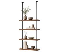 Gaommini Libreria da soffitto, mensola sospesa, decorazioni in legno, espositori, piante, vasi da fiori, supporto per cucina, bar, portabottiglie, portabicchieri da vino(4-layer 60x30x155cm)