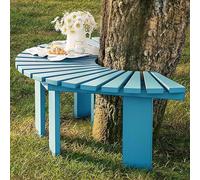 Gaommini Panca per alberi blu avvolgente per piante da esterno | Sgabello da giardino in legno, posti a sedere nel patio, per balcone, prato, cortile, parco, portico, cortile, albero(Blu,Half Round)