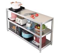 Gaommini Ripiani in Acciaio Inossidabile Scaffali per Carichi Pesanti per Pentole, Padelle, Piccoli Elettrodomestici, Piedino Regolabile, Scaffale per Microonde, per Mobili da Cucina(120x50x80cm)