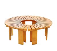 Gaommini Sedile semicircolare per albero avvolgente panchine da giardino resistente alle intemperie supporto per piante rack panca decorativa a doghe per portico prato cortile(Marrone,Half Round)