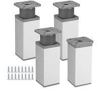Gaomoeny 4 Pezzi Piedini per Mobili Regolabili Altezza, Gambe Base per Scrivania Mobili, Piedini per mobili per Armadietto, Divano, Tavolo, Letto Gambe, argento（8CM）