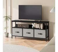 GAOMON Mobile TV da 55 pollici per soggiorno, mobile TV stile comò con 3 cassetti, centro intrattenimento compatto con soluzioni di archiviazione, consolle TV per camera da letto, finitura nera con