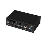 Gaoominy 5,25 Pollici USB 3,0 Pannello Frontale PC USB 3,0/2,0 Hub E-Sata Sata Audio Lettore Multi Card per Case per Computer unità Ottiche bay