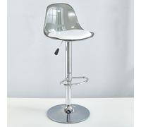 GAORUTO Set di Sgabelli da Bar, Sgabelli da Bar Girevoli con Schienale, Sgabelli da Bar Trasparenti Regolabili, Sedie da Bar per La Colazione da Cucina Moderne Senza Braccioli Grey,Tall