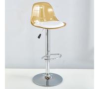 GAORUTO Set di Sgabelli da Bar, Sgabelli da Bar Girevoli con Schienale, Sgabelli da Bar Trasparenti Regolabili, Sedie da Bar per La Colazione da Cucina Moderne Senza Braccioli Yellow,Tall