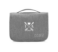Gaosh Borsa da Toilette Personalizzata per Donna e Uomo Capiente Trousse da Viaggio da Appendere Beauty Case Borsa da Toilette Organizzare Oggetti Regalo per Uomo Papà (Grigio)