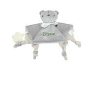 Gaosh Doudou Neonato Personalizzata con Nome, Morbida Coperta Coccolosa per Neonati, Peluche Coniglio Bambini, Regalo Neonati Maschi e Femmine (E)