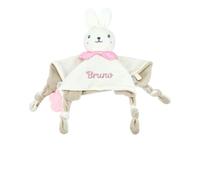 Gaosh Doudou Neonato Personalizzata con Nome, Morbida Coperta Coccolosa per Neonati, Peluche Coniglio Bambini, Regalo Neonati Maschi e Femmine (B)