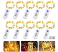 GAOUTO 10 luci a LED da 2 m, 20 LED, a batteria con timer, con micro LED, alimentate a batteria, in rame, per camere, interni, Natale, esterni, feste, matrimoni, fai da te