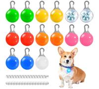 GAOUTO 15 ciondoli luminosi per cani, luci lampeggianti per cani, luci lampeggianti di sicurezza per cani, luci lampeggianti a LED, con 3 modalità di lampeggiamento, per zaini e bambini - LED, M,