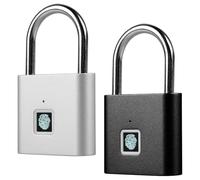 GAOUTO 2 lucchetti per impronte digitali, chiusura sportiva, chiusura intelligente, impermeabile, lucchetto, impronte digitali, ricarica USB, serratura con impronte digitali, piccolo per palestra