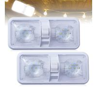 GAOUTO 2 pezzi 120 LED illuminazione interna per auto: 12 V-24 V LED illuminazione interna con interruttore, 3 temperature di colore dimmerabili, 6500 K, luce bianca per auto, camper, autobus, caravan