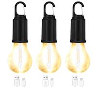 GAOUTO 3 pezzi lampada da campeggio ricaricabile LED portatile luce luminosità regolabile 3 modalità