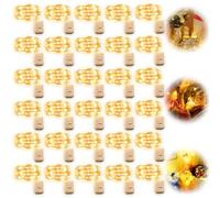 GAOUTO 30 pezzi luce bianca calda a batteria, 2 m x 20 LED catena di luci a batteria, impermeabile, mini catena luminosa con batteria per feste, Natale, Halloween, matrimonio decorazione