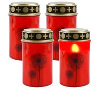GAOUTO 4 candele funerali a LED, senza fiamma, a LED, con batteria, impermeabili, per esterni, per cortile, decorazione natalizia, chiesa