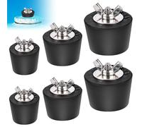 GAOUTO 6 tappi invernali per piscina, 32 mm x 2 + 38 mm x 2 + 51 mm x 2 bocchette in gomma con dado ad ala in acciaio inox contro tappi di chiusura per piscina, spa, tubazioni