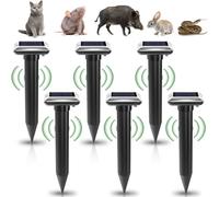 GAOUTO 6c Solar Mole Reellet: Reellet solare per talpe con tetto impermeabile IP65, spaventapasseri solare, Reellet ultrasonico per talpe, controllo animali domestici per giardino