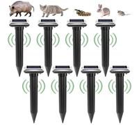 GAOUTO 8c Solar Dieer: Spaventapasseri Solare, IP65 Waterroof Vole Ultraoic Pet Reeller Mole Reellet Garde Pet Cotrol