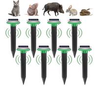 GAOUTO 8c Solar Mole Reellet: spaventatalpe con tetto impermeabile IP65 alimentato ad energia solare, spaventatalpe solare, spaventatalpe ultrasonico per Exellig, controllo talpe, animali domestici