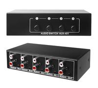 GAOUTO Aux Audio Switcher: 4 in 1 Out Audio Video Splitter, Stereo Audio Selector, Commutatore audio bidirezionale 3,5 Mm Aux + RCA L/R, Audio Switcher per cuffie telefono sistema audio