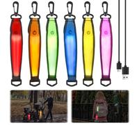 GAOUTO Cartella per la scuola con luce lampeggiante a LED, 3 modalità USB, ricaricabile, riflettente, luce di sicurezza per bambini, impermeabile, per zaini (multicolore, 6 pezzi)