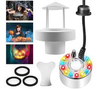 GAOUTO Fogger, nebulizzatore a ultrasuoni a 12 LED, nebulizzatore in metallo, macchina per nebbia, nebulizzatore per piante d'acqua dolce, fontana d'acqua, stagno, vaso da giardino roccioso,