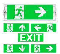 GAOUTO Illuminazione di Emergenza LED: Include 5 Pezzi Icone Illuminazione di Sicurezza Durevole, Luce di Emergenza Economica, Per Edifici Pubblici (35x11x5.5cm, Verde)