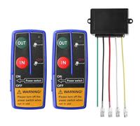GAOUTO Kit di controllo remoto wireless 12 V 24 V Wireless Winch Remote Control Switch Set 2 telecomandi e 1 ricevitore, alta sensibilità con portata di 75 m, per verricello ribaltabile camion ATV