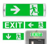 GAOUTO Lampada di emergenza a LED, luce di emergenza, luce fissa, segnale di emergenza, con batteria di emergenza 3 h, 4 spiktogrammi di uscita di emergenza, 100 lampadine, impermeabile, per montaggio