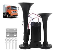 GAOUTO LWK Clacson da 12 V, 120 db, doppio clacson ad aria, super rumoroso con compressore, tromba ad aria compressa per tutti i veicoli da 12 V, auto, treno, barca