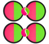 GAOUTO Set di 2 giochi con velcro, 4 pagaie e 2 palline, gioco con velcro per bambini, giochi con palla per bambini, giochi con palla per esterni, per giochi di lancio e cattura per feste, interni ed