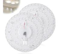 GAOUTO Set di 2 moduli LED di conversione: modulo da 24 W per plafoniere, scheda di conversione con calamite, scheda LED retrofit per plafoniera, modulo ad anello Ø 19,2 cm, bianco 6000 K
