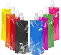 GAOUTO Set Di 4 Bottiglie Pieghevoli Da 700ml: Ultra Leggere, Bottiglie Riutilizzabili, Sicure E Senza BPA, Ideali Per Escursioni, Viaggi E Attività All'Aperto (Blu, Nero, Bianco, Rosso)