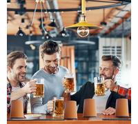 GAOUTO Set di 6 bicchieri a cubo in pelle PU, 6 bicchieri in pelle e 30 cubetti (16 mm), set di bicchieri a cubo in pelle, per feste in bar