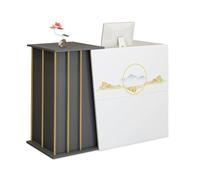 GAOXIAO Banco Cassa Reception Estetica, Bancone Reception Angolare, Banco Scrivania per Negozio Parrucchiere con Cassetto con Serratura Contenitore, Scompart Salvaspazio A 120 cm