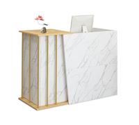 GAOXIAO Banco Cassa Reception Estetica, Bancone Reception Angolare, Banco Scrivania per Negozio Parrucchiere con Cassetto con Serratura Contenitore, Scompart Salvaspazio B 140 cm