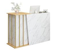 GAOXIAO Banco Reception Curvo Alto Ufficio con Cassetti, Bancone Cassa per Negozio Abbigliamento, Tavolo da Banco Cassa al Dettaglio, Cassa Reception per Parrucchieri Piccole Estetica A 140 cm