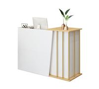 GAOXIAO Banco Reception Moderno e Piccolo, Tavolo della Reception Stile Marmoreo, Bancone Cassa con Cassetti Chiudibili e Spazio di Archiviazione, Cashier per Uffici Hall C 100 cm