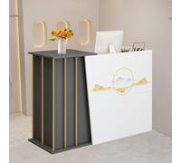 GAOXIAO Banco Reception Piccolo, Bancone Reception in Legno, Tavolo della Reception per Ufficio con 2 Cassetti E Ripiani per Sale Aziendali Hotel Negozi di Abbigliamento A 100 cm