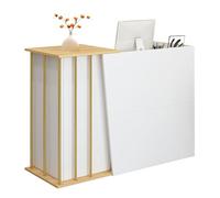 GAOXIAO Bancone Cassa per Negozio Angolare, Cassa Reception per Parrucchieri, Banco di Reception Banchi di Ricevimento con Cassetti e Armadi Chiudibili, Reception Estetica Piccola A 120 cm