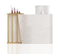 GAOXIAO Bancone Reception Negozio, Bancone Cassa per Negozio Angolare Centro Estetico con Cassetti, Scrivania Salvaspazio Spazio di Archiviazione, Reception Estetica Piccola per Uff C 100 cm