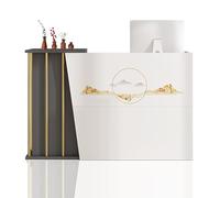 GAOXIAO Bancone Reception Negozio, Bancone Cassa per Negozio Angolare Centro Estetico con Cassetti, Scrivania Salvaspazio Spazio di Archiviazione, Reception Estetica Piccola per Uff A 120 cm