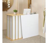 GAOXIAO Bancone Reception Piccolo e Moderno, Bancone Reception con Armadietti e 2 Cassetto, Tavolo della Reception in Legno, Bancone Cassa per Ufficio Negozio Boutique C 100 cm