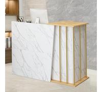 GAOXIAO Banconi della Reception Tavolo Bancone, Bancone Cassa con Grande capacità di Stoccaggio, Banco di Accoglienza Reception Cassiere in Legno, Reception Estetica B 120 cm