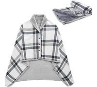 GAOXIAO Coperta Indossabile in Pile con Bottoni, Comoda Coperta a Poncho Invernale in Flanella, Ragazza Scialle Mantella in Peluche, Senza Maniche per Donne e Uomini A 80 x 130cm